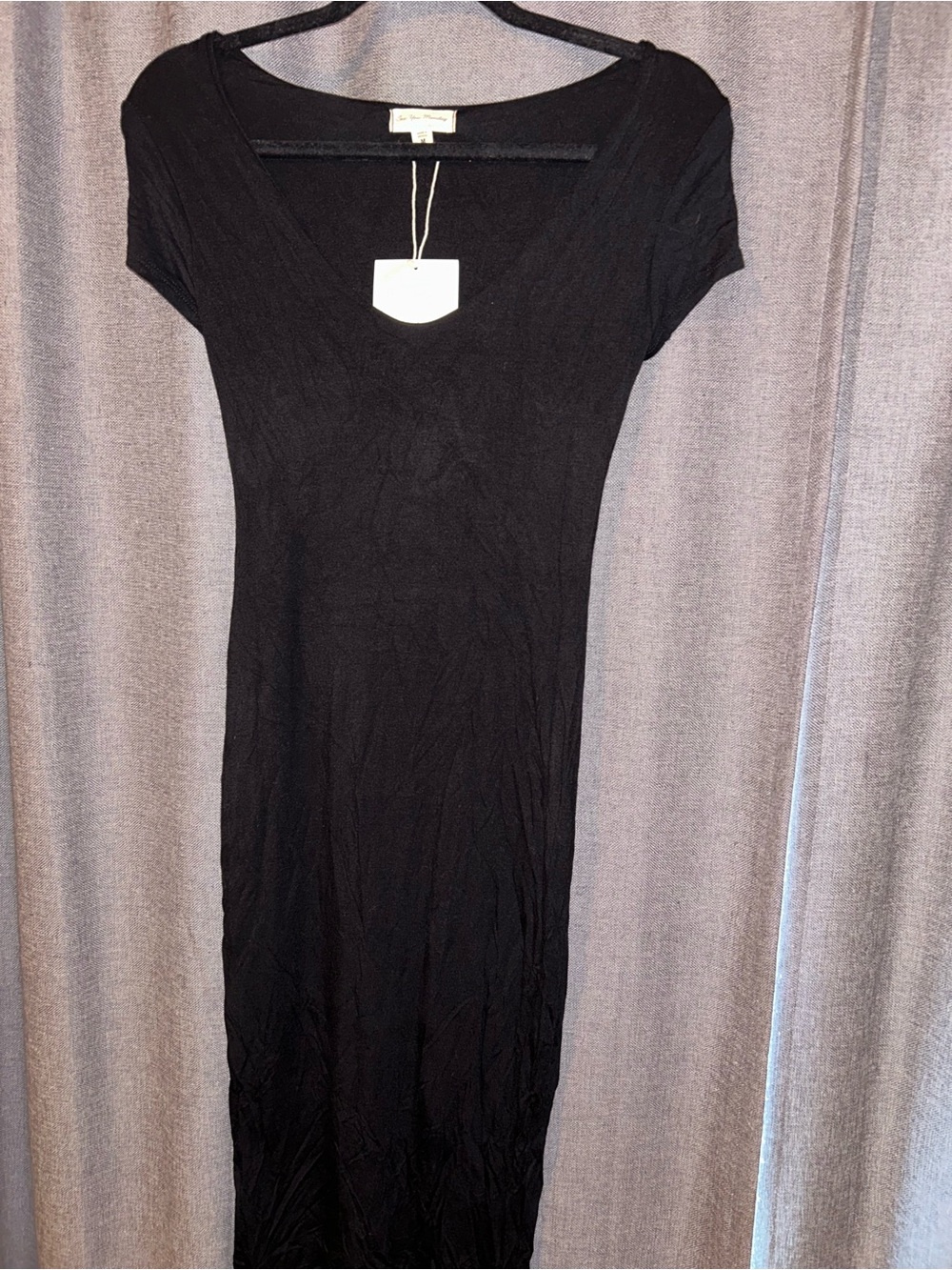 Women’s Little Black V-Neck Dress- Maxi
